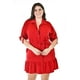 thumbnail image 4 of Vestido camisero con volantes Roman Fashion /Tallas Extras, 2386 (Rojo) rojo 38, 4 of 6