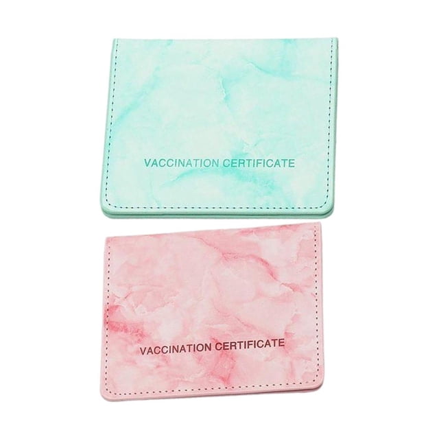 2pcs Protector De Tarjeta De Vacunación Carteras Delgadas Para Verde Yuyangstore Cartera del titular de la tarjeta