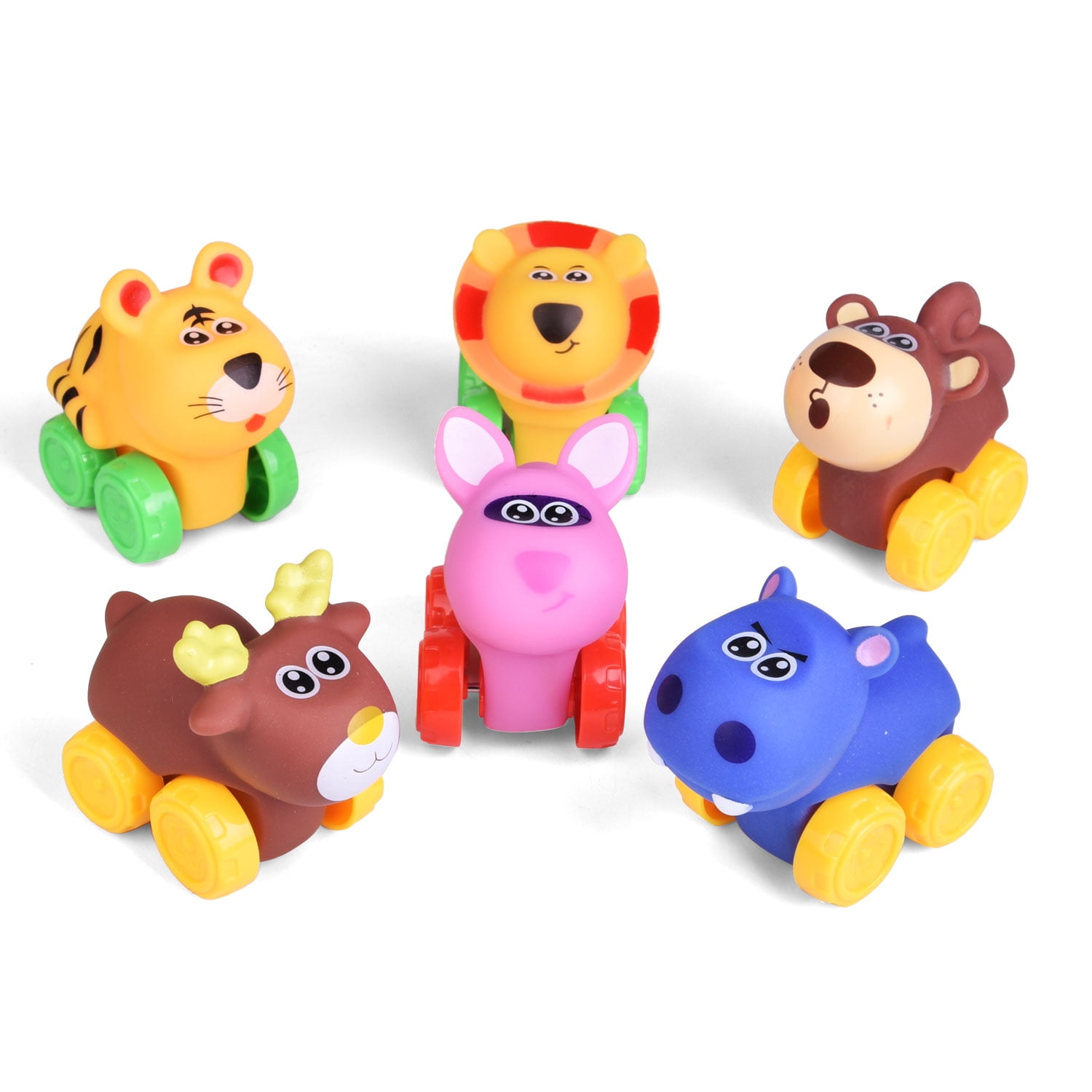 Inertia Toy Early Educational Toddler Baby Toy Friction Powered Cars Push and Go Cars Animal Vehicles Toys for Children Boys Girls Kids Gift 6PCS