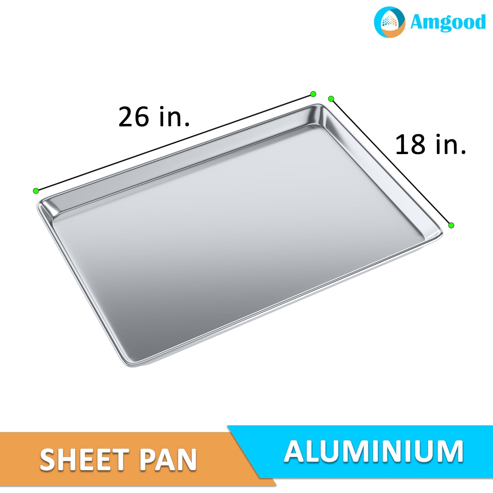 Pack of 6 | 18 in. x 26 in. Full Size Aluminum Bun / Sheet Pan | Ideal for baking, roasting, cooling, prepping, or storing – a must-have in restaurants, bakeries, and busy kitchens.