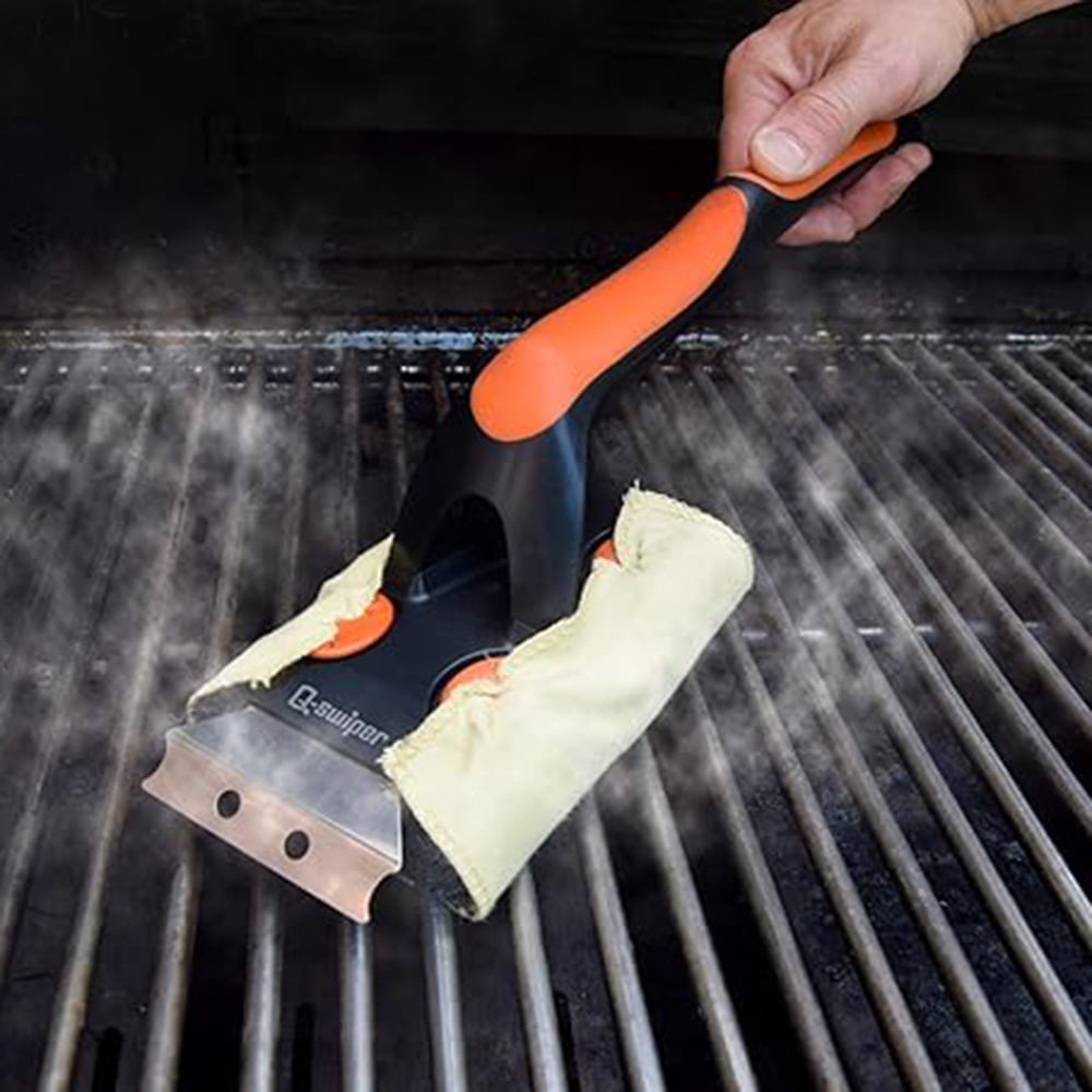 Proud Grill Q-Swiper XL Steam Clean Grill Cleaner 3 Piece Set Brush with Scraper 2 Cleaning cloths and Tray 1022P