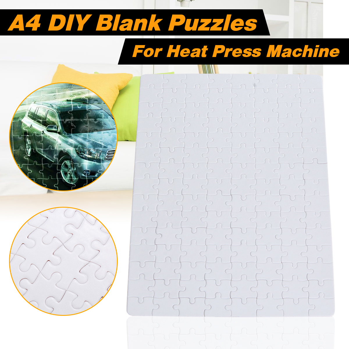 1pc/10pcs/20pcs A4DIY Blank Puzzle Blank Jigsaw Puzzle Dye Sublimation Printable For Heat Press Machine - image 2 of 8