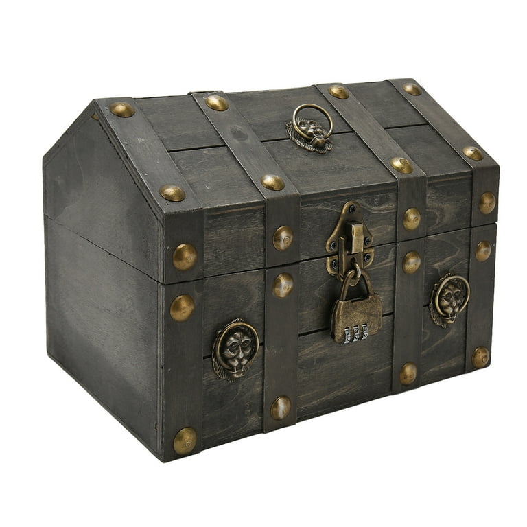 宝箱 小 treasure chest / treasure box ZX Wooden Treasure Chest Boxes Hand Crafted Vintage Wooden