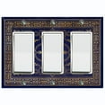 thumbnail image 1 of Metal Light Switch Plate Cover Elegant Blue Yellow Damask Frame FRA046, 1 of 13