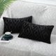 thumbnail image 1 of Soft faux fur pillowcase 12x20- plush short wool velvet decorative waist pillowcase - living room sofa pillowcase set of 2 pieces - black, 1 of 4