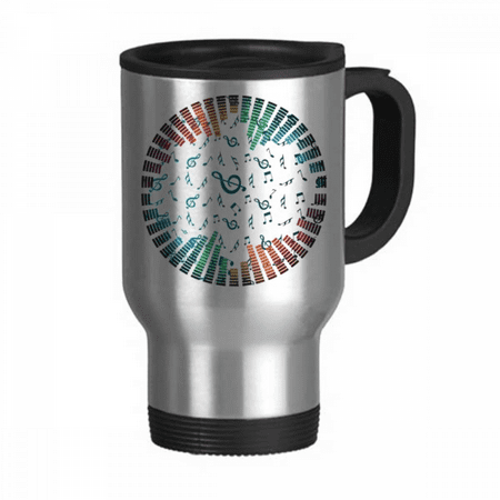 

Rabow Rotatg Music Notes Black Travel Mug Flip Lid Stainless Steel Cup Car Tumbler Thermos