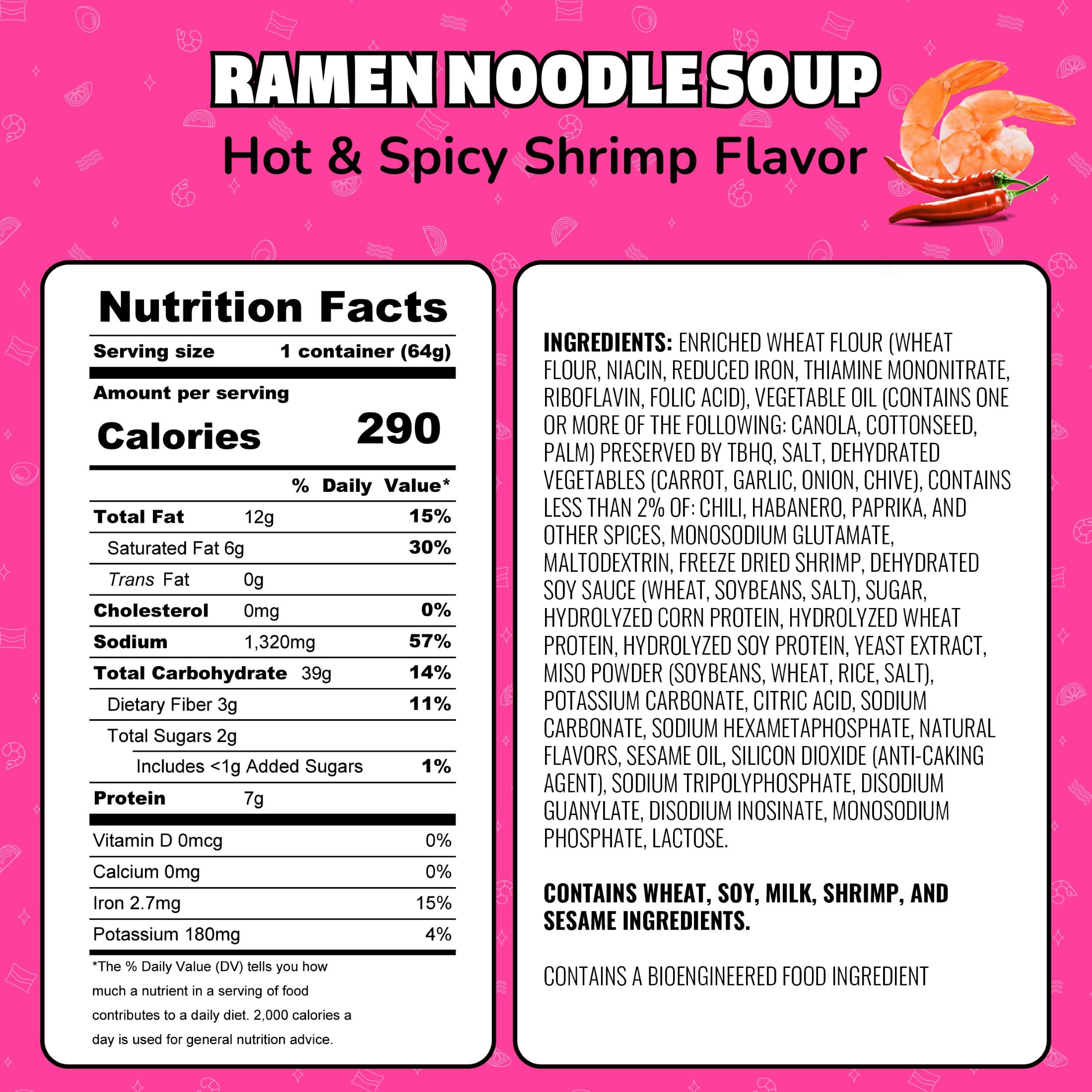 Maruchan Instant Lunch Ramen Noodles, Hot & Spicy Shrimp Flavor, 2.25 oz Cup