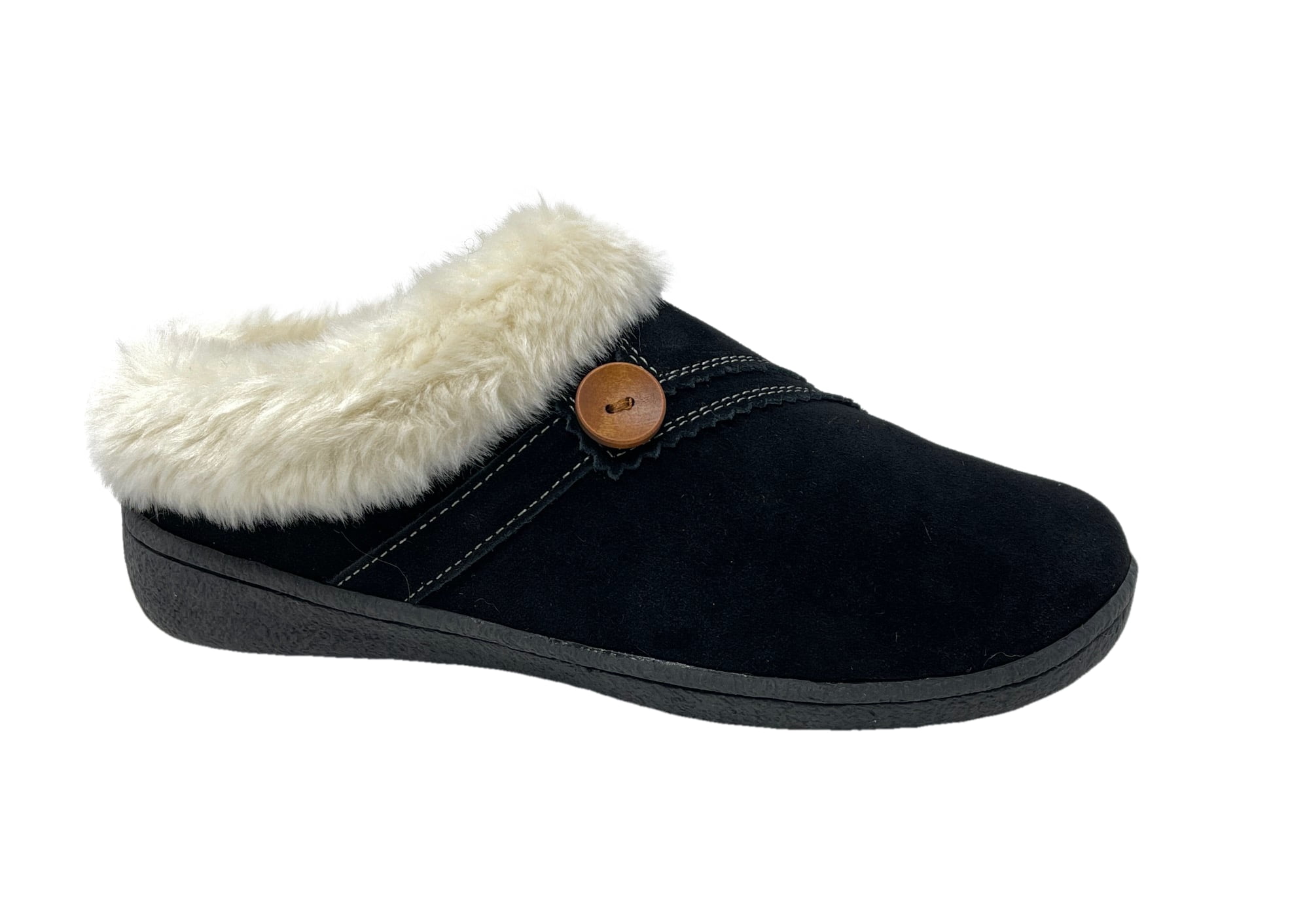 Clarks Womens Suede Leather Faux Fur Lining Slippers JMS0411B (6 M US ...