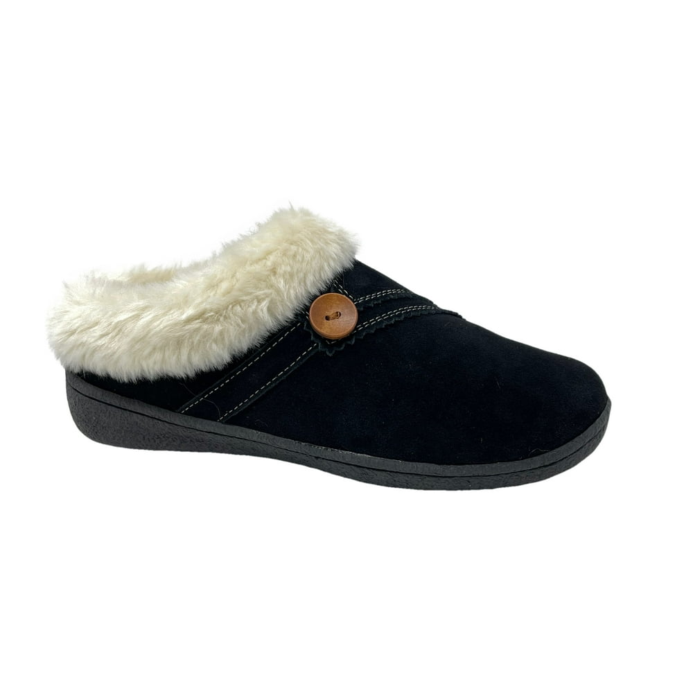 Clarks Clarks Womens Suede Leather Clog Slipper JMS0411B Warm Plush