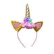 thumbnail image 1 of Diadema de Unicornio con Lentejuela Y Flores color Dorado  para Niña, 1 of 8