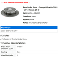 thumbnail image 2 of Rear Brake Rotor - Compatible with 2005 - 2013 Honda CR-V - Raybestos, 2 of 2