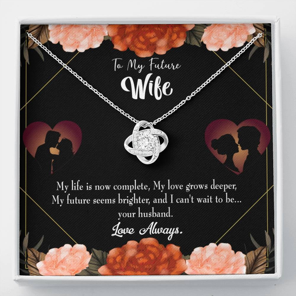 To My Wife To My Future Wife Wife Infinity Knot Necklace Keepsake Message Card Stainless Steel Cz Pendant Walmart Com