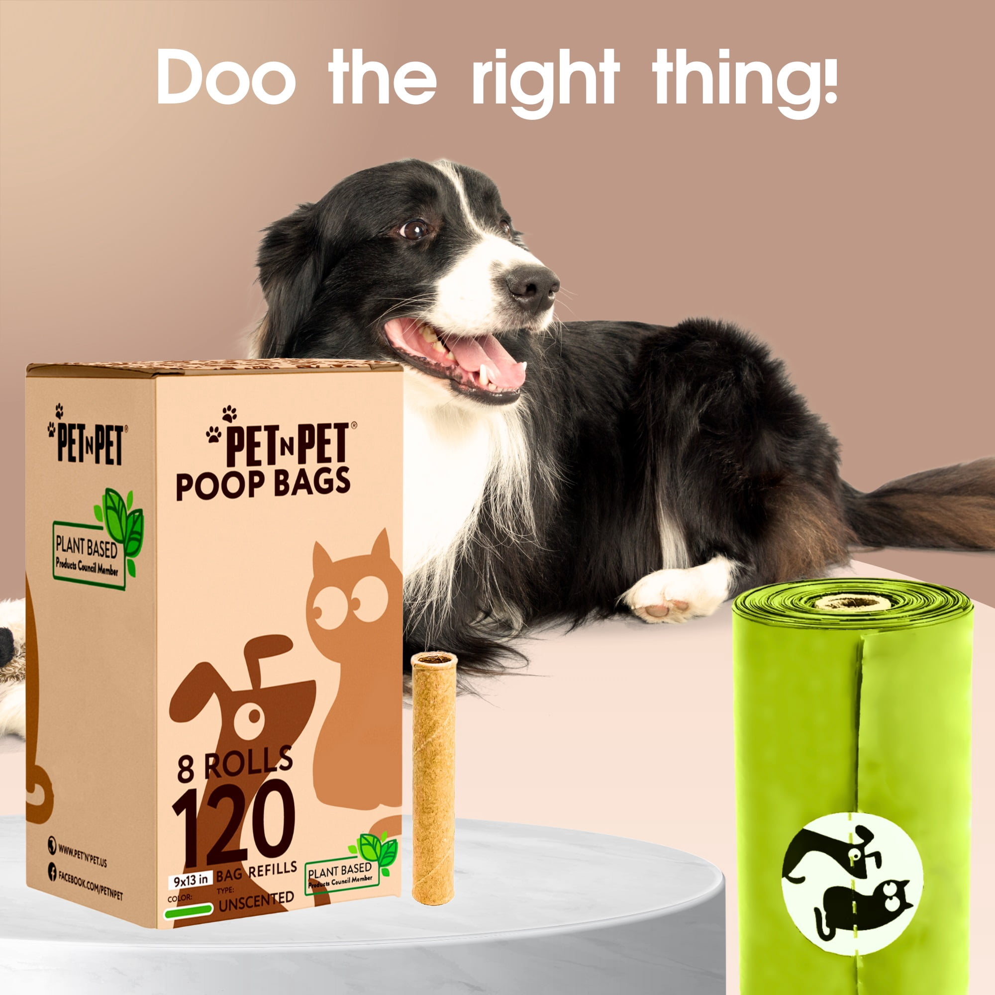 Pet N Pet Poop Bags For Dogs, 120 Counts Plant Based Dog Poop Bags Rolls, Thick Doggie Poo Bag, 100% Leak-proof, Easy to Use Pet Waste Bag