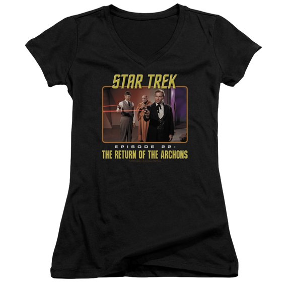 Star Trek Episode 22 Junior Women's V-Neck T-Shirt Black