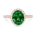 thumbnail image 7 of Solitaire with Accents Engagement Ring for Women - 2.27ct Simulated Emerald in 14K Rose Gold Promise Ring, 7 of 7