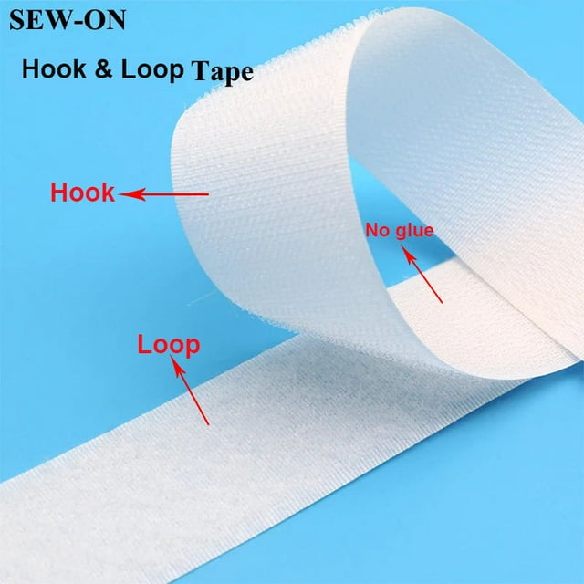25mm Wide Stick-on Hook & Loop Fastener Tape Nylon Self Adhesive Sticker Back Removable Hook Loop Tape DIY Craft Accessories Sew-on white 25mm 5 meter