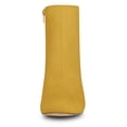 thumbnail image 2 of Botines de tacón Redondo Allegra K con cremallera lateral de punta Redonda para Mujer Amarillo 40, 2 of 6