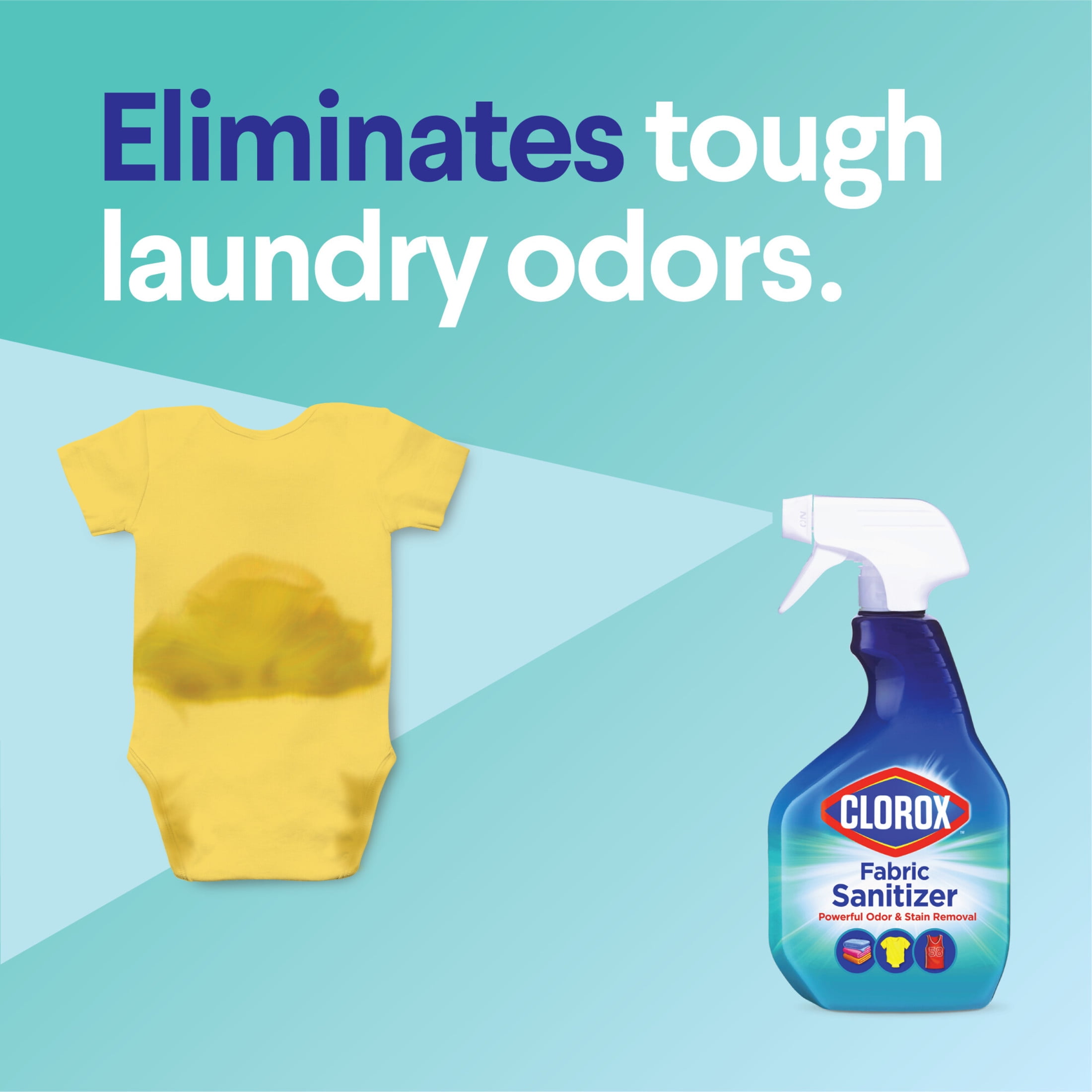 Clorox Bleach-Free Fabric Sanitizer and Odor Eliminating Laundry Sanitizer, Unsented, 24 fl oz