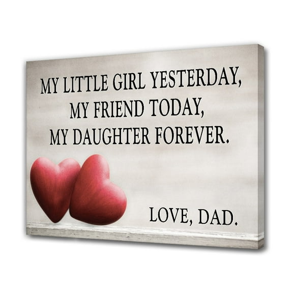 "MY DAUGHTER FOREVER - LOVE, DAD" Canvas Poster Bedroom Decor Sports Landscape Office Room Decor Gift,Frame-style,12x18inch(30x45cm)
