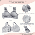 thumbnail image 4 of BIMEI Mastectomy Bra Front Snap Closure with Pocket Adjustable Soft Daily Plus Bras for Women,Grey,40, 4 of 5