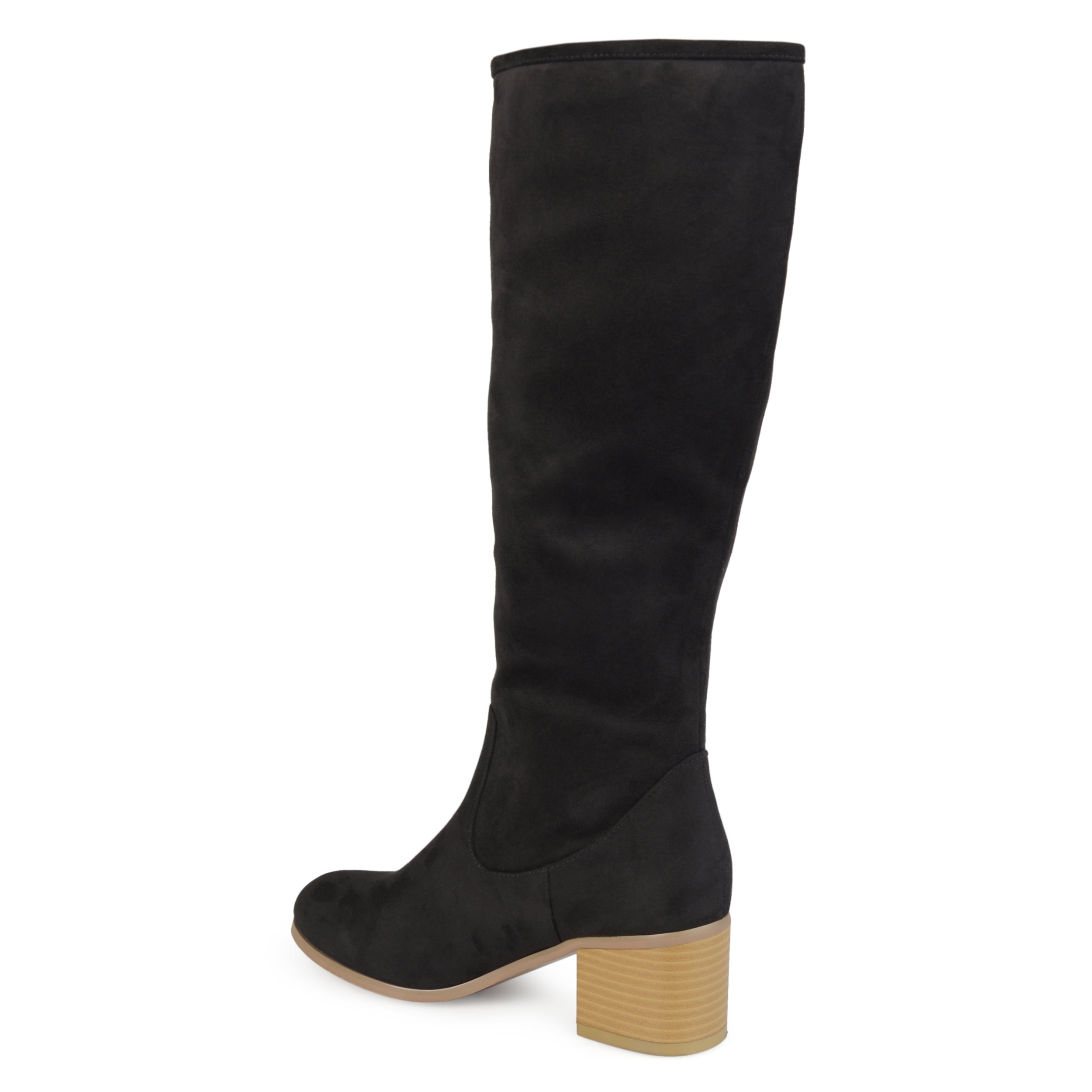 Journee Womens Sanora Wide Calf Stacked Heel Riding Boots