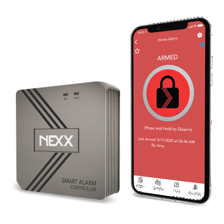 Nexx Smart Alarm Wi-Fi Controller NXAL-100 - Remotely Control Existing Alarm System with Nexx App, Works with Amazon Alexa, Google Assistant, Siri, SmartThings, No Monitoring Service Required
