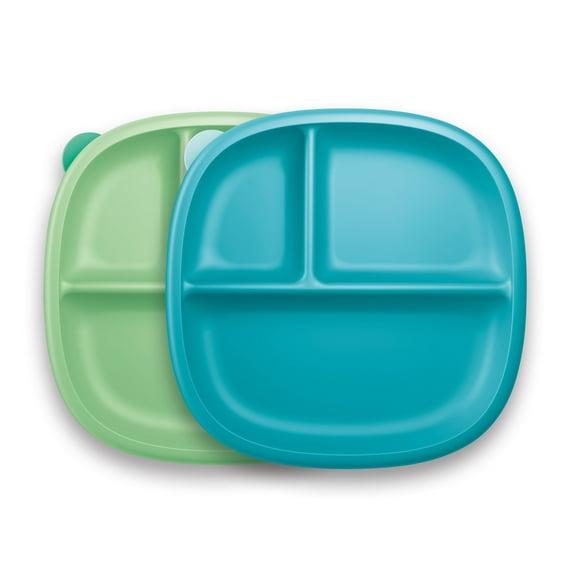 NUK Suction Plates and Lid, Assorted Colors, 2 Pack, 6  Months