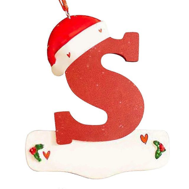 Adorno navideño personalizado con nombre de bricolaje, adornos colgantes navideños de madera con 26 letras Az, adornos de letras personalizados con firma de bricolaje