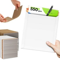 White Paperboard Rigid Mailers, 9 x 11.5 Inches. Pack 25 Chipboard Photo Envelopes Self Seal, 550 GSM. Stay Flat Box Mailers, 9 x 11 1/2. No Bend Self-Sealing Business Mailing Envelopes
