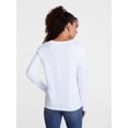 thumbnail image 4 of Scenario Women's Cotton Crewneck Tee with Long Sleeves, Sizes XS-XXXL, 4 of 6