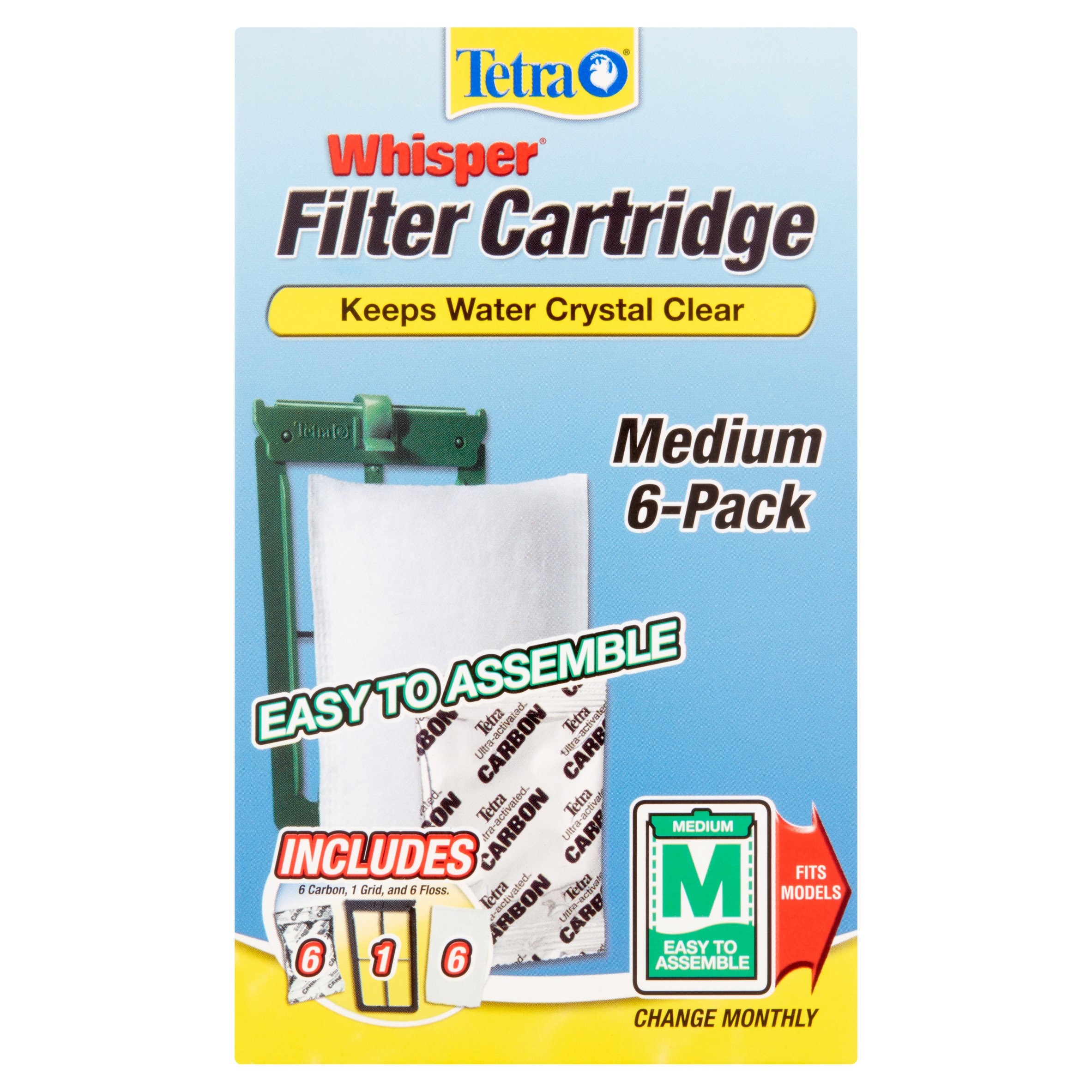 Tetra Whisper Replacement Carbon Aquarium Filter Cartridges, Med 6 ...