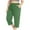 Green, variant on WEIee Capri Pants for Women Casual Summer Pocket Cropped Pants with Drawstring Solid Color Straight Leg Trendy Trousers Loose Fit Weekend Ladies Pants Army Green L