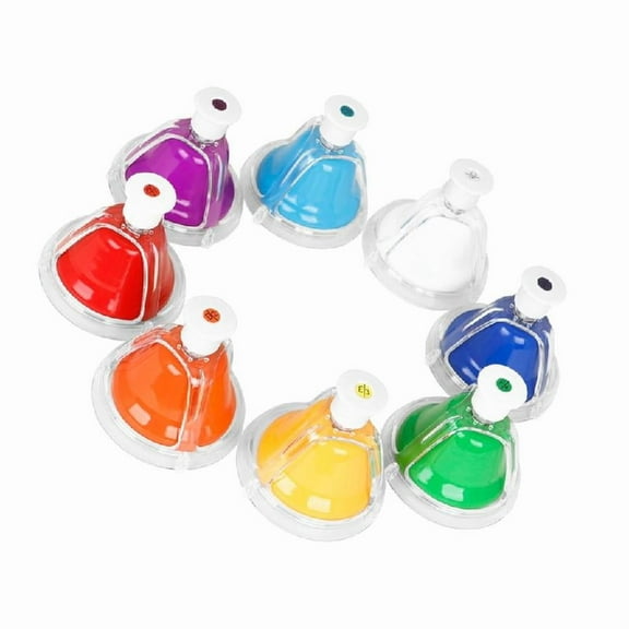 Colorful 8 Note Handbells Desk Bells Musical Bells Hand Percussion Bells Music Toy for Church Chorus, Wedding, Party