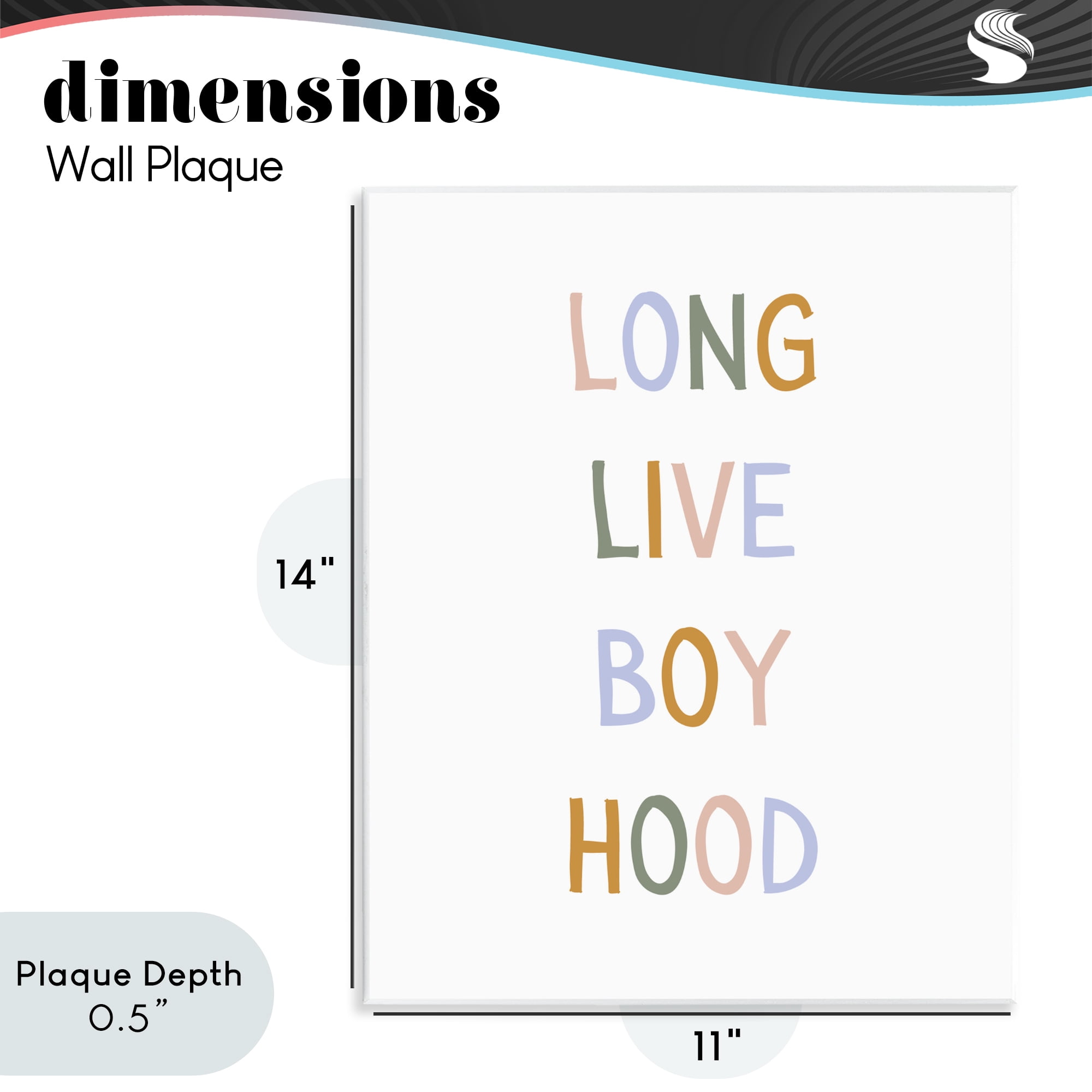Stupell Industries Long Live Boy Hood Wall Plaque Art, design by Katie Griggs