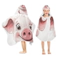 thumbnail image 2 of Cartoon Cute Pig Hooded Beach Towel Kids Bath Towels Quick Dry for Pool Swiming 50" x 23.5" Microfiber Soft Bathrobe, 2 of 7