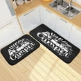thumbnail image 2 of Happy Camper Black Kitchen Mats Kitchen Rugs Runner Laundry Rug Non Slip Floor Door Mats Soft Doormats Carpet Home Decor Set of 2, 2 of 6