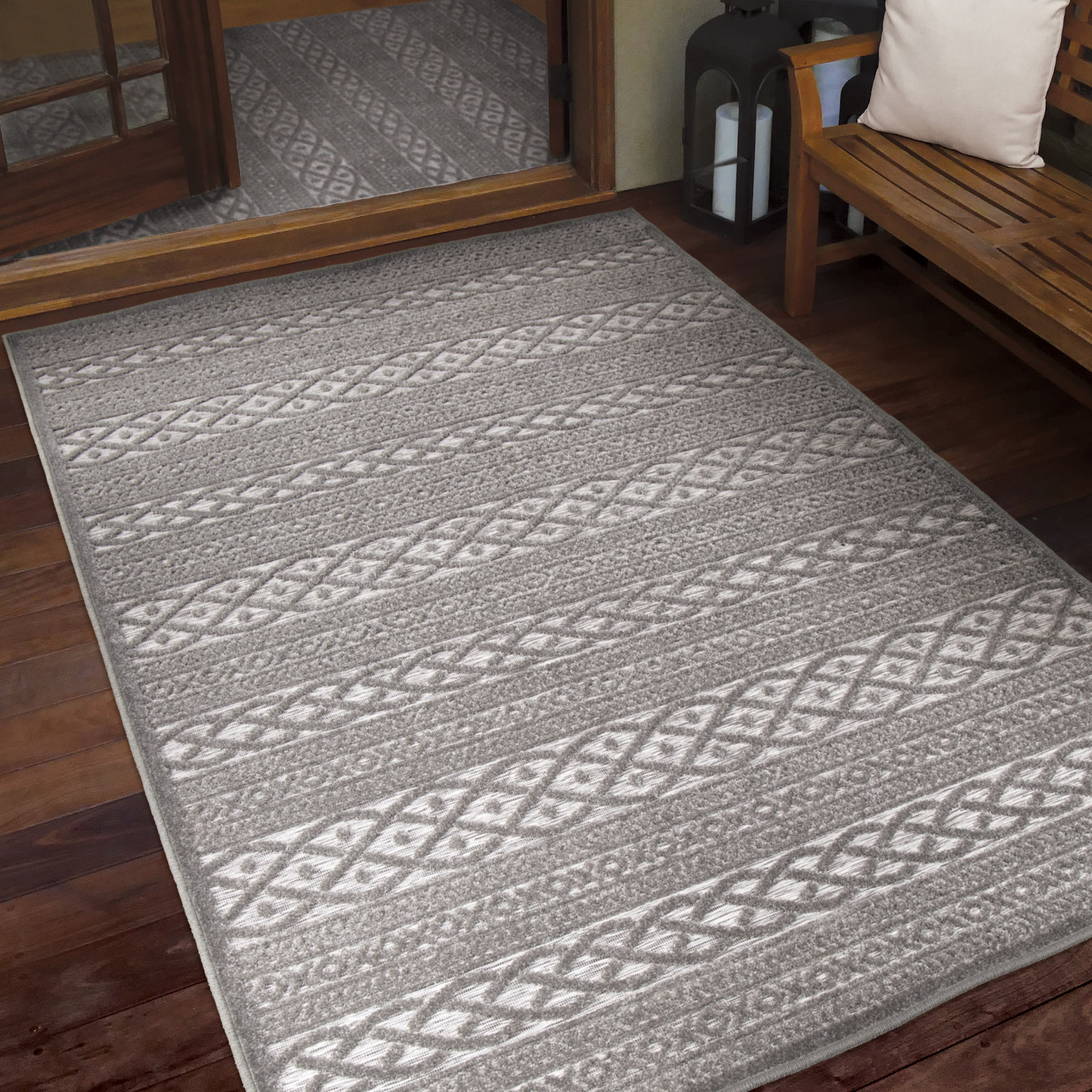 Orian Rugs Jenna Indoor Outdoor Area Rug, Silverton, 6'6" x 9'6