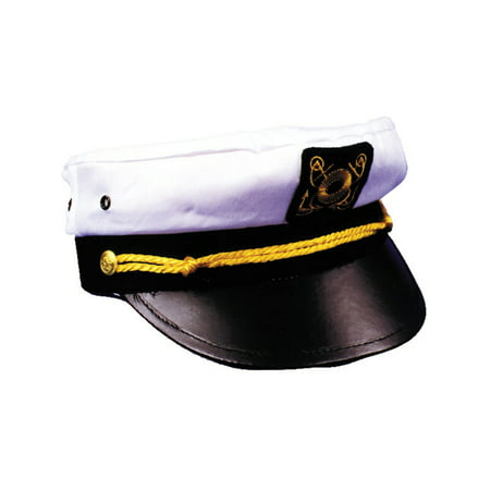 Adult Admiral Hat Sea Captain Naval Uniform Gilligans Island Costume Hat Sizes: One Size