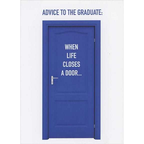 RSVP Greetings Advice to the Graduate: When Life Closes a Door Funny Graduation Card