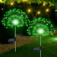 thumbnail image 1 of Luces solares para jardín Slyuexu, paquete de 2 unidades, 120 LED, impermeables, color verde, 1 of 6
