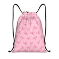 thumbnail image 1 of Honeii Pink Bows Print Drawstring Backpack,Drawstring Bags String Backpack Gym Cinch Sack Backpack Sport Bag Draw-Medium, 1 of 6