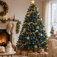 thumbnail image 6 of Fllostpr 24PC Electroplated Christmas Ball Ornaments, Shatterproof Hanging Decor Set for Xmas Tree Wreath Garland Party Indoor, Blue 1.2", 6 of 6