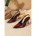 thumbnail image 2 of On feet& in love Women's Pointed Toe Slingback Stiletto High Heel Pumps, Elegant Slip On Back Strap Dress Heels for Wedding Party Formal Occasions, 2 of 6