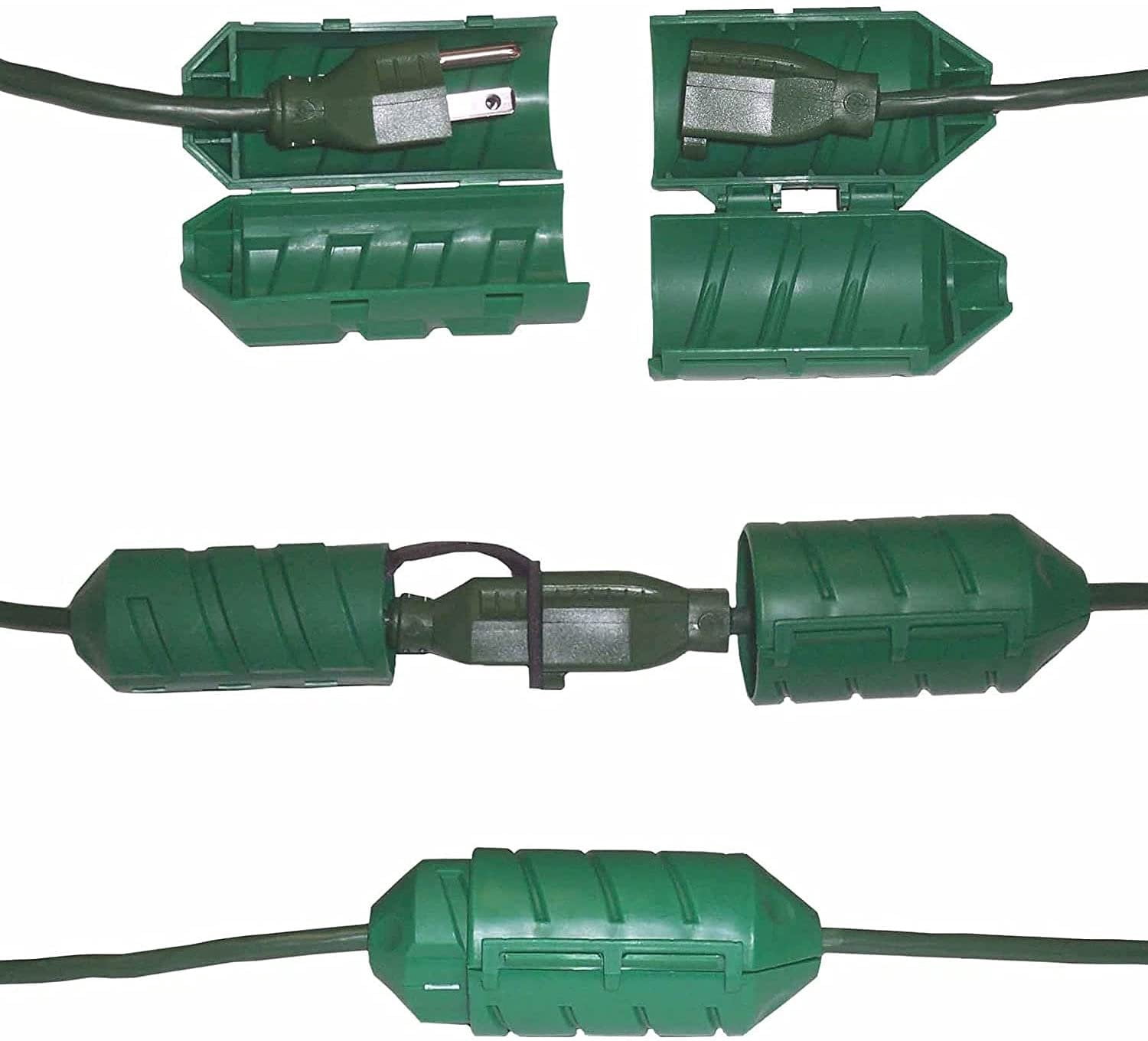 4-pack Farm Innovators Cord Connect Extension Cord Lock - Water-Resistant Outdoor - 4 Pack, Green — Residential Use, Standard Application