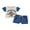 Style21, variant on Caoirhny 0-3Years Toddler Baby Boys Shorts Set, Short Sleeve Embroidery Letters T-shirt with Stars Print Shorts Summer Outfit for 4th of July