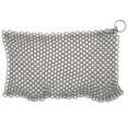 thumbnail image 1 of Cast Iron - 316 Less Steel Chainmail Scrubber , 8x6 Inch, 1 of 5