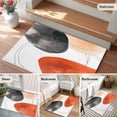 thumbnail image 5 of 2x3 Ft Entryway Area Rug, Black Orange Art Kitchen Rug Runner Washable Floor Mat, Geometric Modern Abstract Art Non Slip Indoor Door Mat Throw Carpet for Bathroom Living Room Bedroom, 5 of 8
