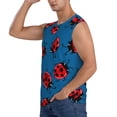 thumbnail image 3 of Lsque Colorful Ladybird Print Men's Cotton Blend Sleeveless Muscle Shirts (S-3XL)- Moisture Wicking, Odor Protection, UPF 30+,X-Large, 3 of 8