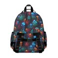 thumbnail image 2 of Mushroom and Forest Black Pattern Cute School Backpack Bag for School with Padded Back and Adjustable Shoulder Straps 15.25"x11.5"x5.25", 2 of 4