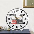 thumbnail image 4 of Yayeee Wall Clock for Living Room 9.5 inch Battery Operated Round with Holder, Black Chubby Cat, 4 of 7